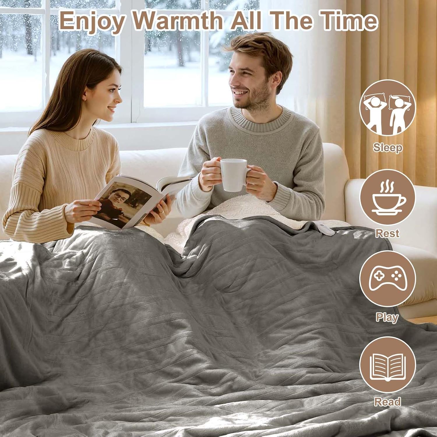 Thumbnail 5 de FVERWAG Heated Blanket 84" x 90"