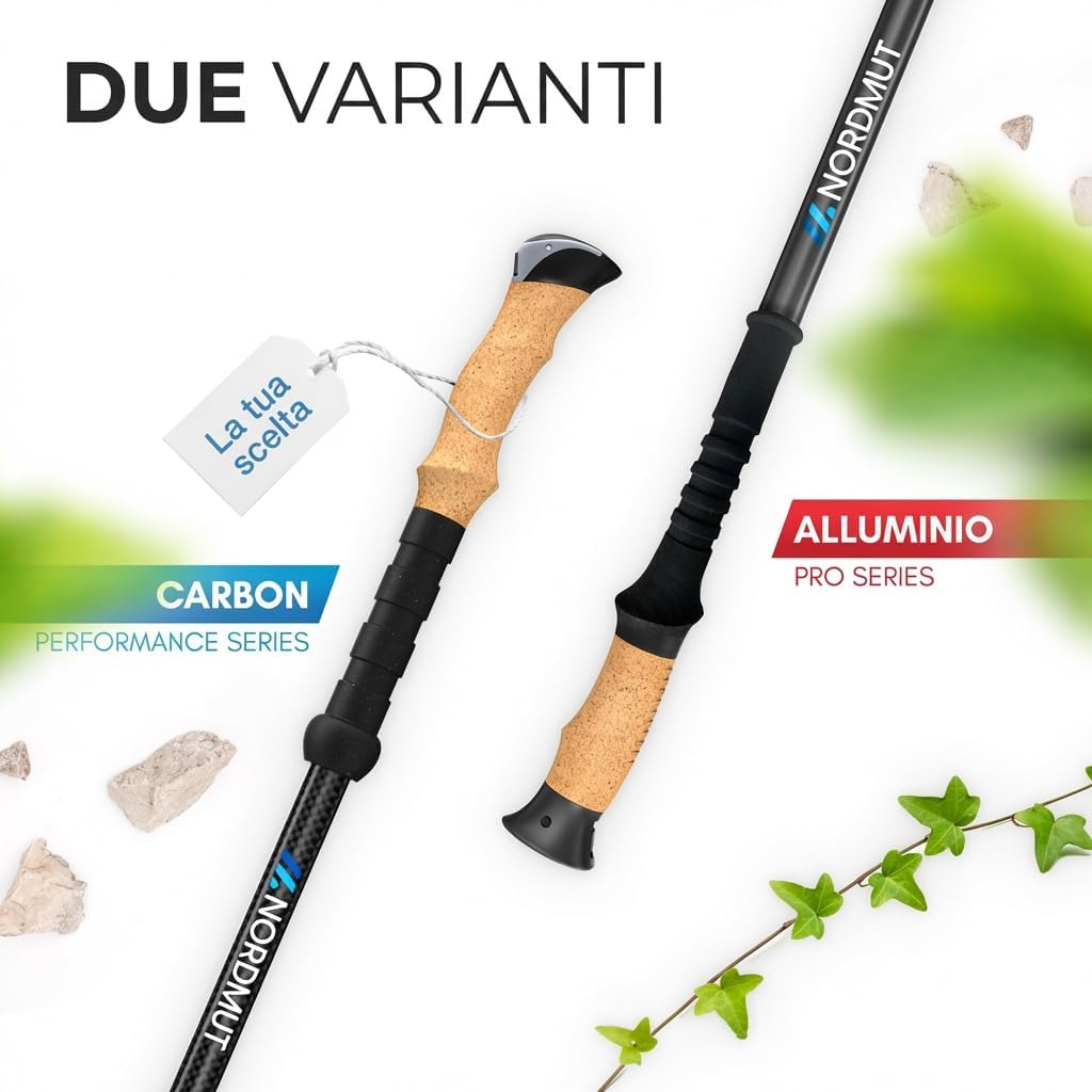 Thumbnail 6 de NORDMUT Bastoncini Trekking Telescopici Ultraleggeri con Impugnatura in Sughero Naturale
