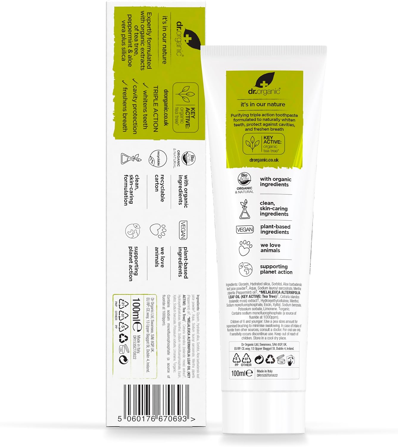 Thumbnail 2 de Dr. Organic Bioactive Tea Tree tandpasta voor volwassenen, 138 gram