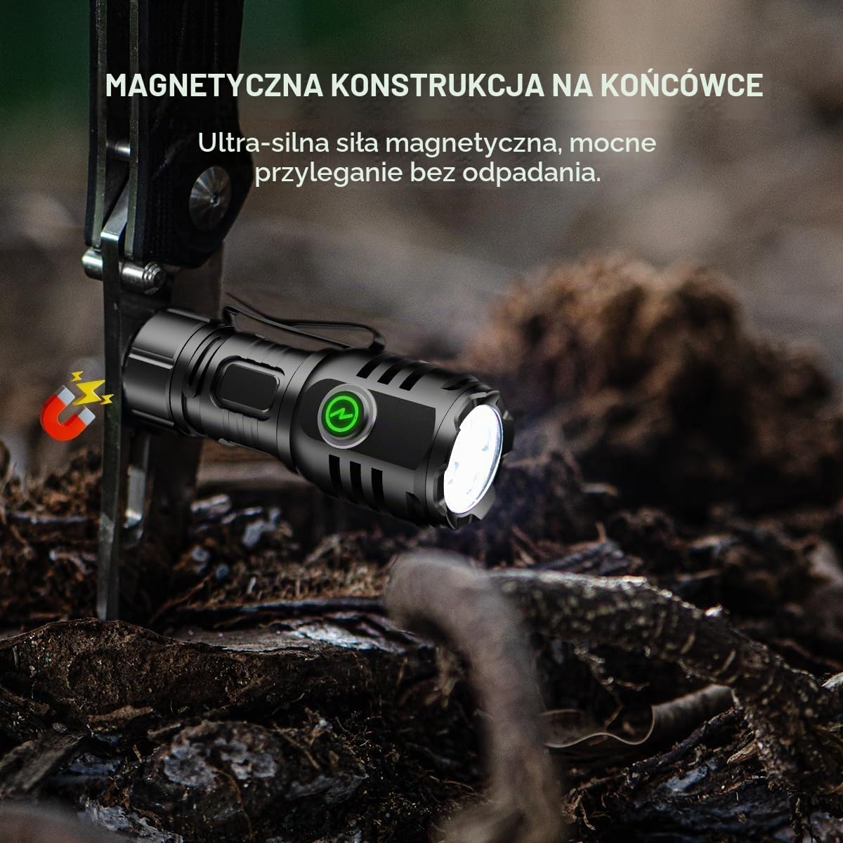 Detalle de Skylla latarka LED 6000 lm, ładowanie USB-C i 8 trybów świecenia