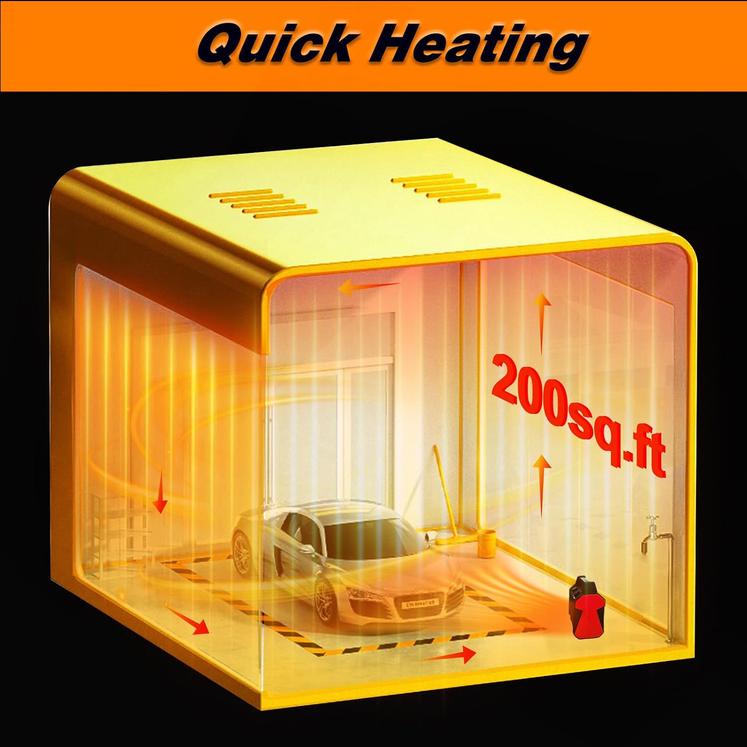 Detalle de Buyplus BGP2001-15 1500W PTC Ceramic Space Heater, Vermilion