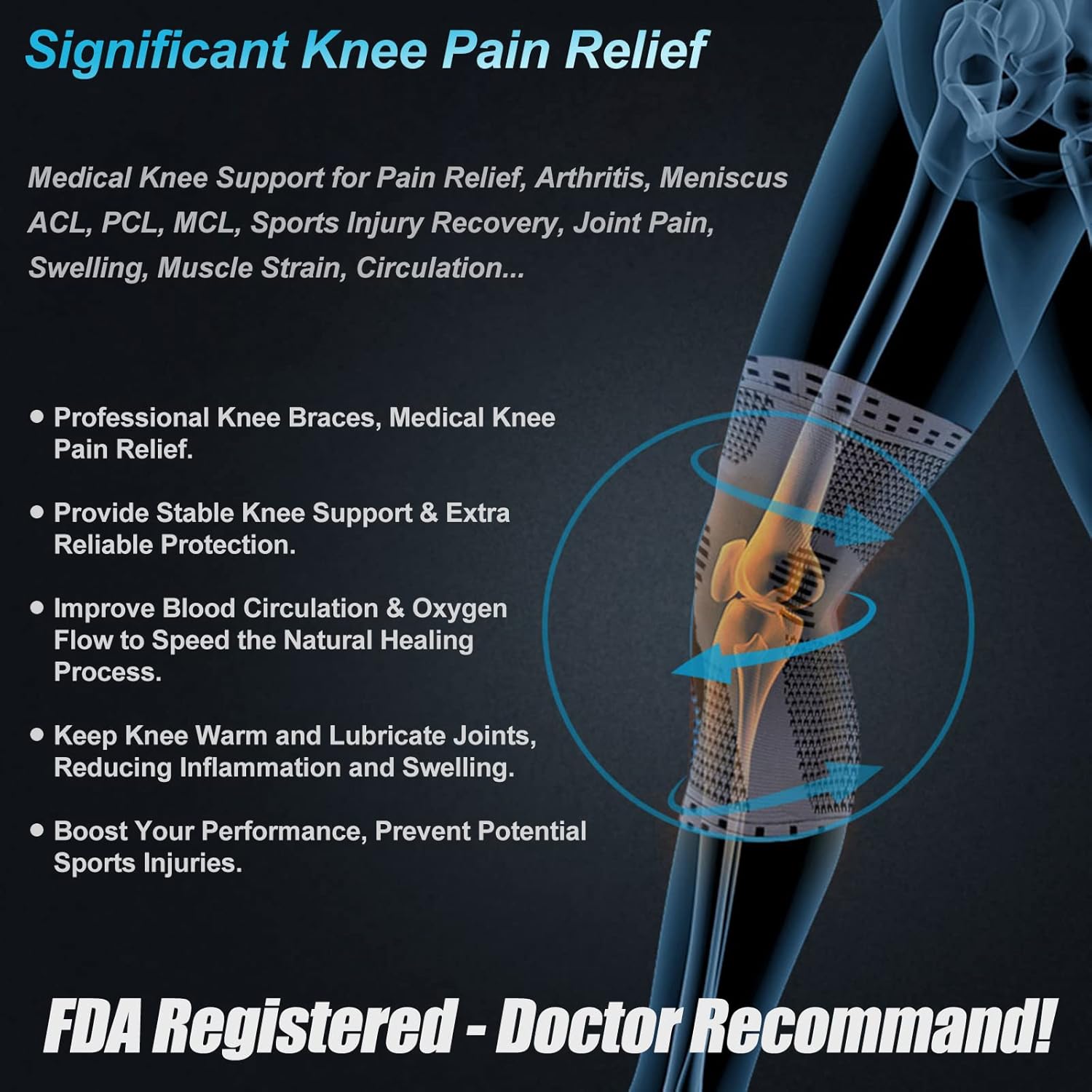 Thumbnail 3 de NEENCA Professional Knee Brace: Unisex Knee Compression Sleeve with Patella Gel Pads & Side Stabilizers