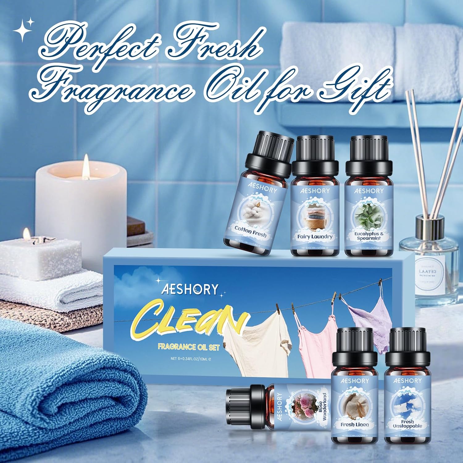 Thumbnail 6 de AESHORY Set ätherische Öle für Diffuser (6 x 10 ml) – Frisch, Eukalyptus & Co. als Aromatherapie-Duftöl Geschenkset