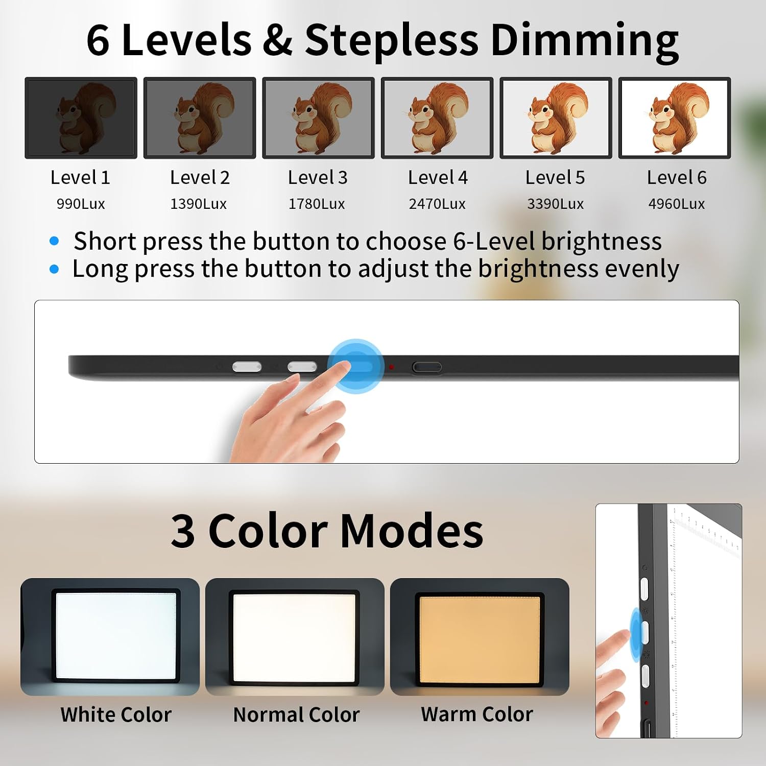 Detalle 2 de TOHETO A2 Light Pad 25.2"x18.4" Magnetic LED Light Board for Diamond Painting & Tracing