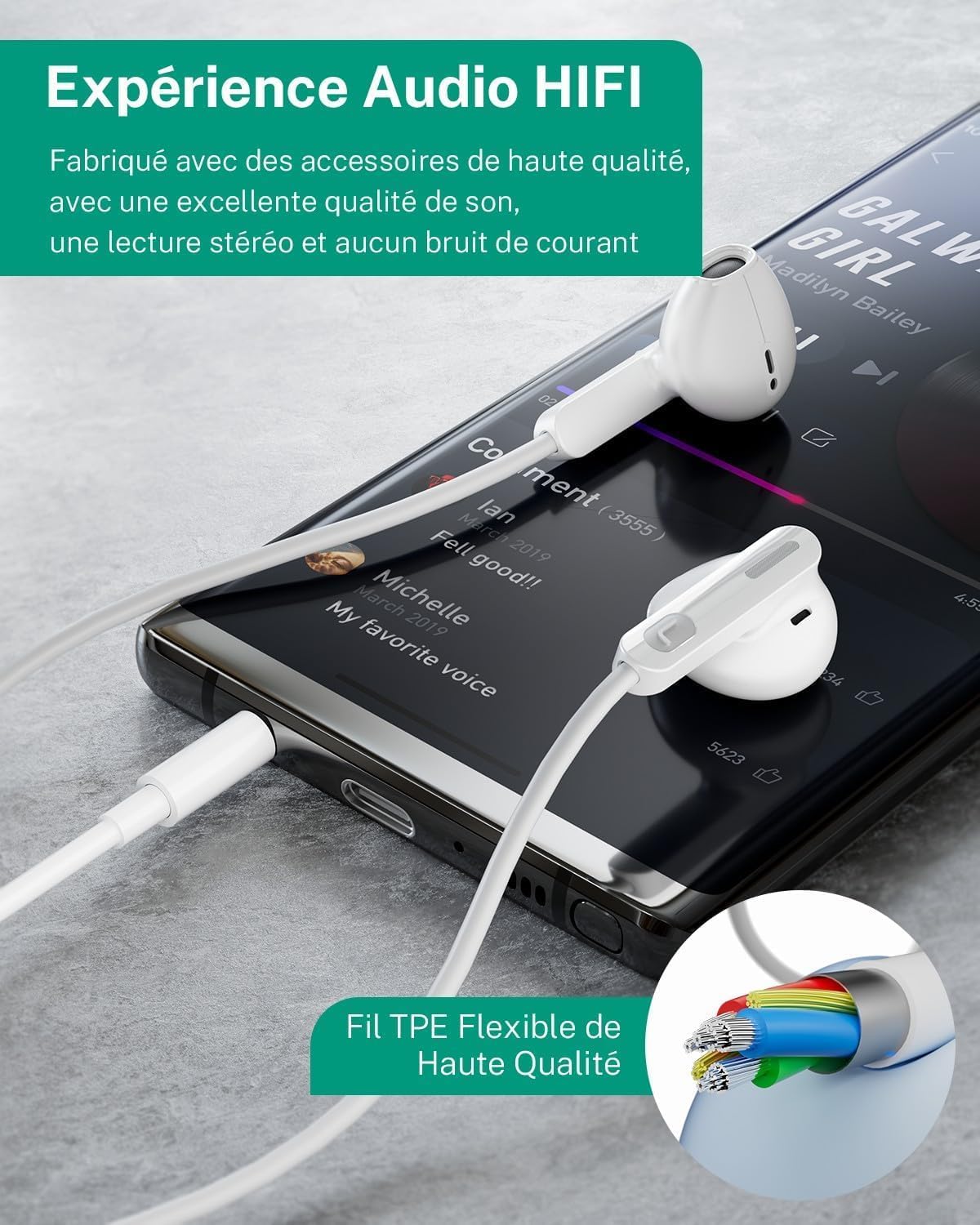 Thumbnail 5 de Kabel-Kopfhörer mit 3,5-mm Klinke und Mikrofon (In-Ear) für Samsung, iPhone, iPad & Co.