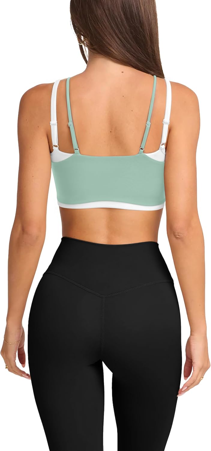 Thumbnail 2 de LASLULU Women's Double Layered Sports Bra with Adjustable Spaghetti Straps – Wireless Padded Crop