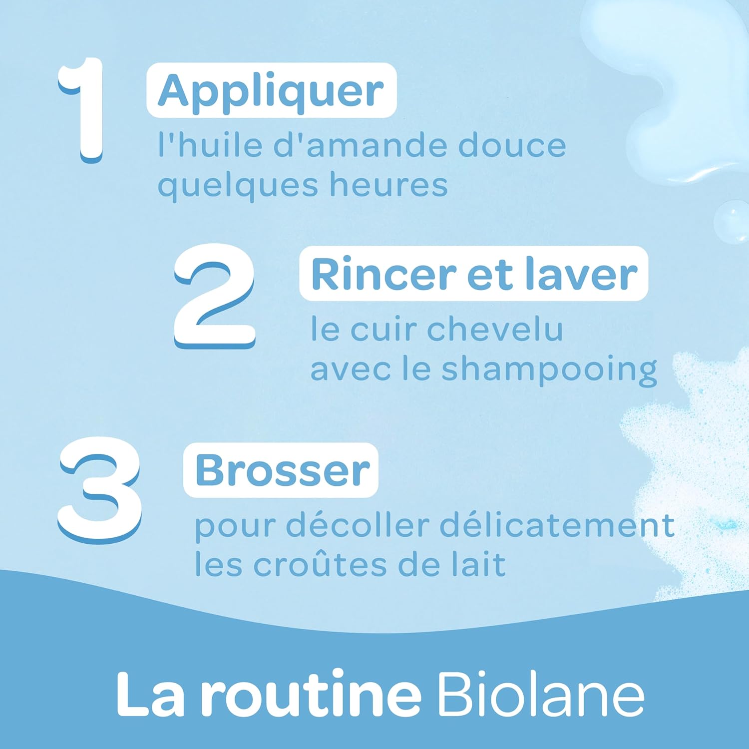 Thumbnail 5 de Coffret Biolane soins croûtes de lait (huile d’amande douce, shampooing et brosse à poils doux) dès la naissance