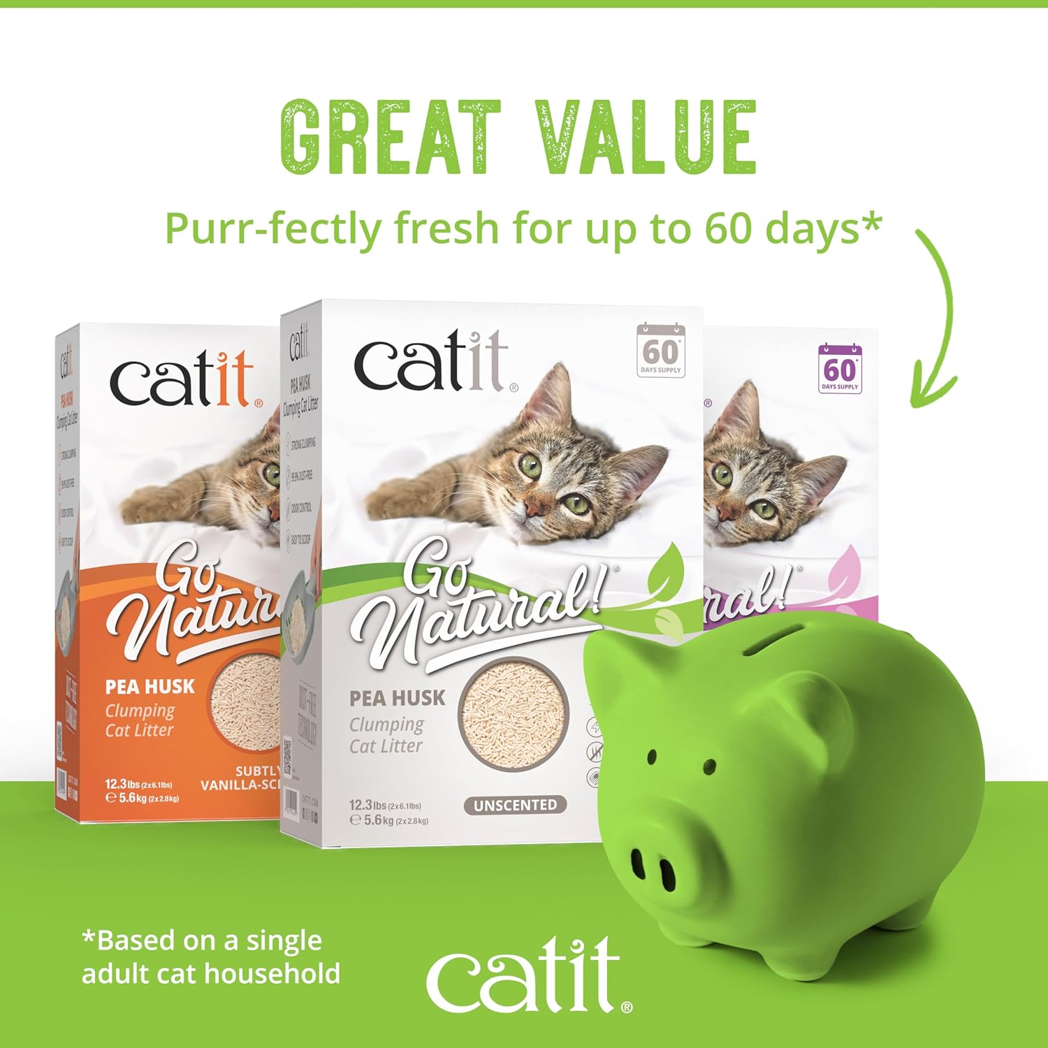 Detalle 2 de Catit Go Natural Lavender Scented Pea Husk 5.6kg 🐱