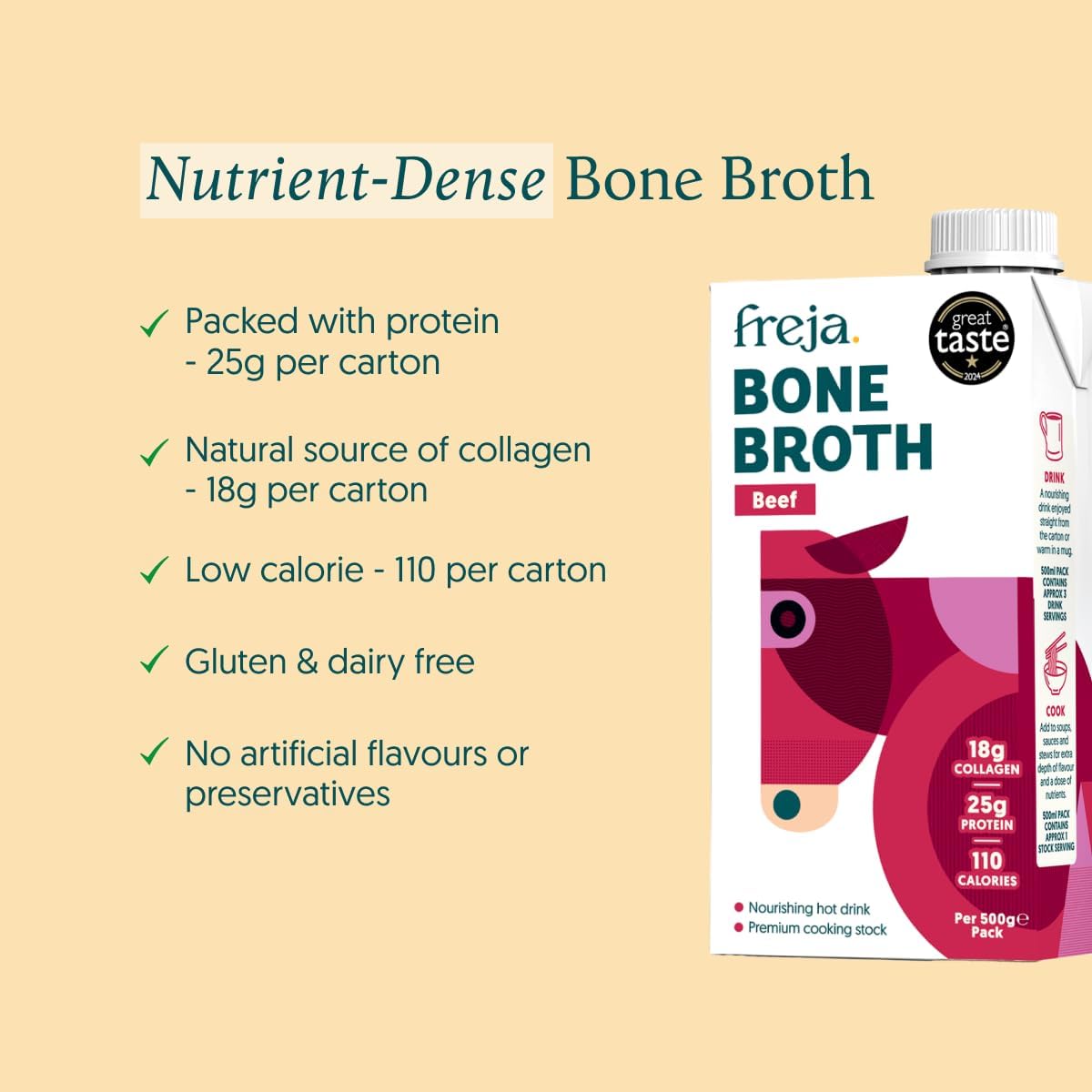 Thumbnail 3 de Freja Beef Bone Broth | Grass-Fed, 6 x 500ml