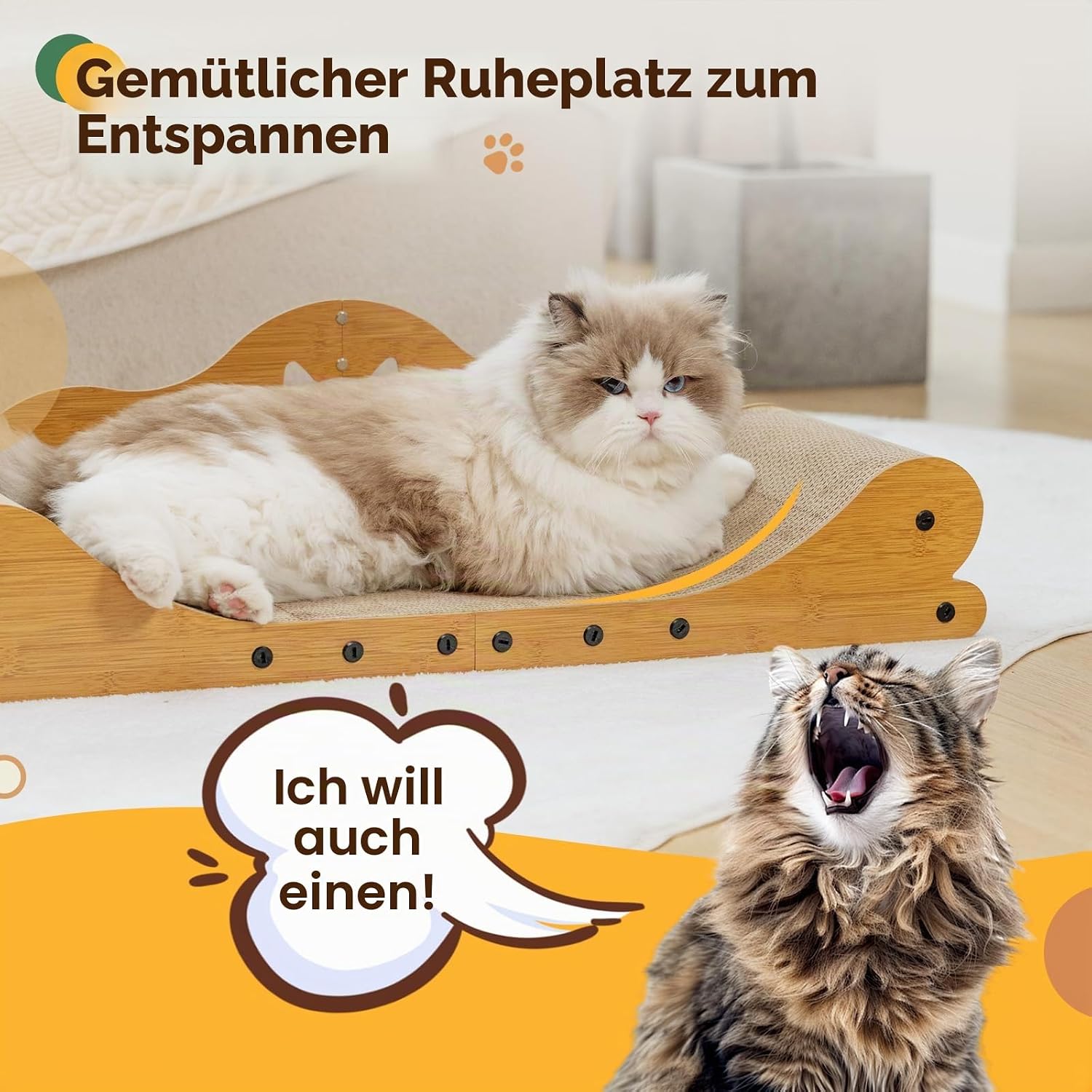 Thumbnail 6 de Gimars XXL Katzen Kratzbrett 78 cm im Sofa-Design – Kratzpappe, Möbelschutz und Kuschelplatz für große Katzen