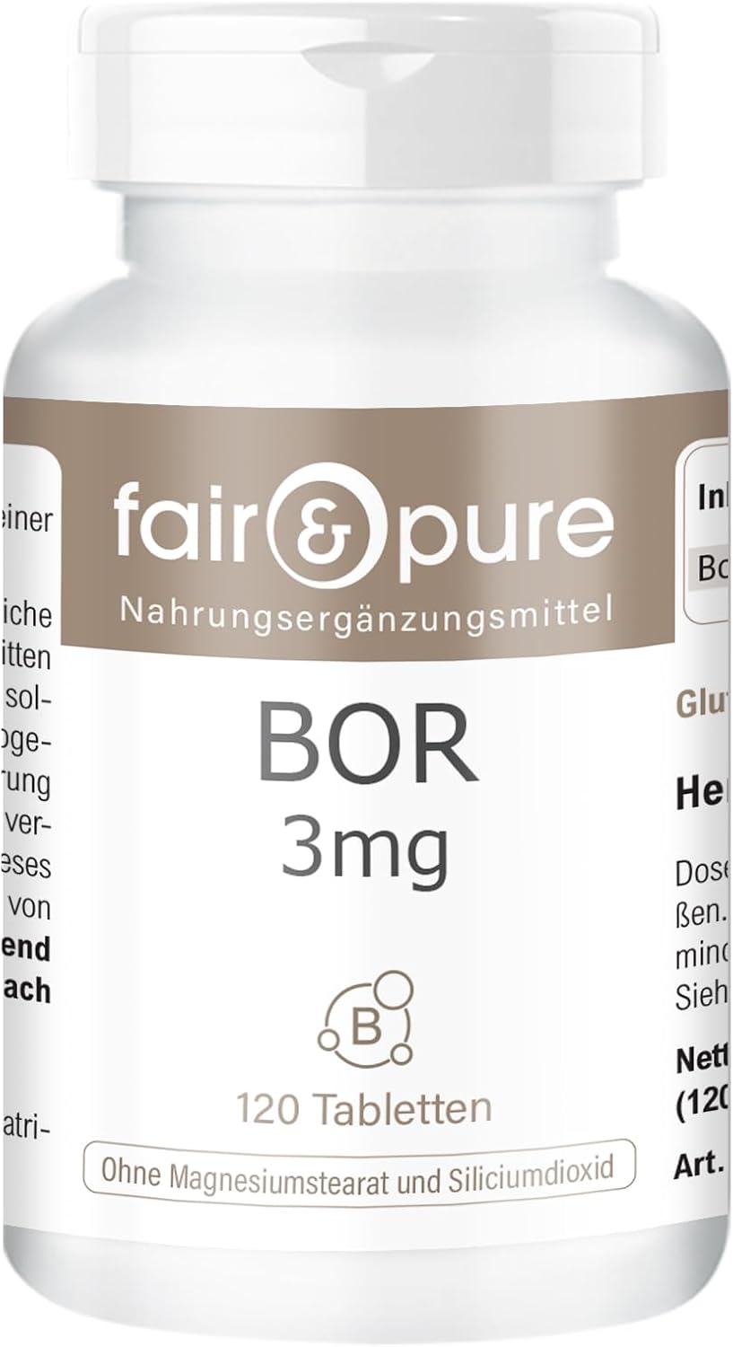 Detalle de Fair & Pure Bor Tabletten 3 mg – Natriumtetraborat, 120 Stück, schluckfreundlich
