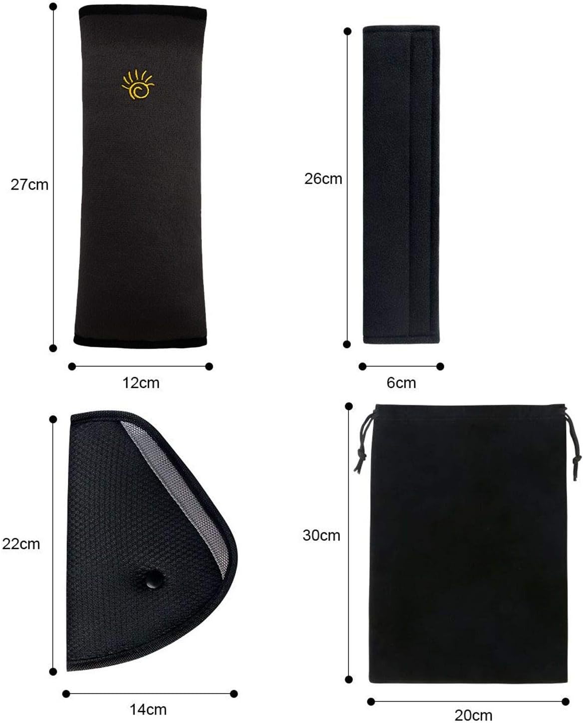 Thumbnail 1 de URAQT Coussin Ceinture Securité Enfant – Oreiller amovible pour ceinture de voiture, noir