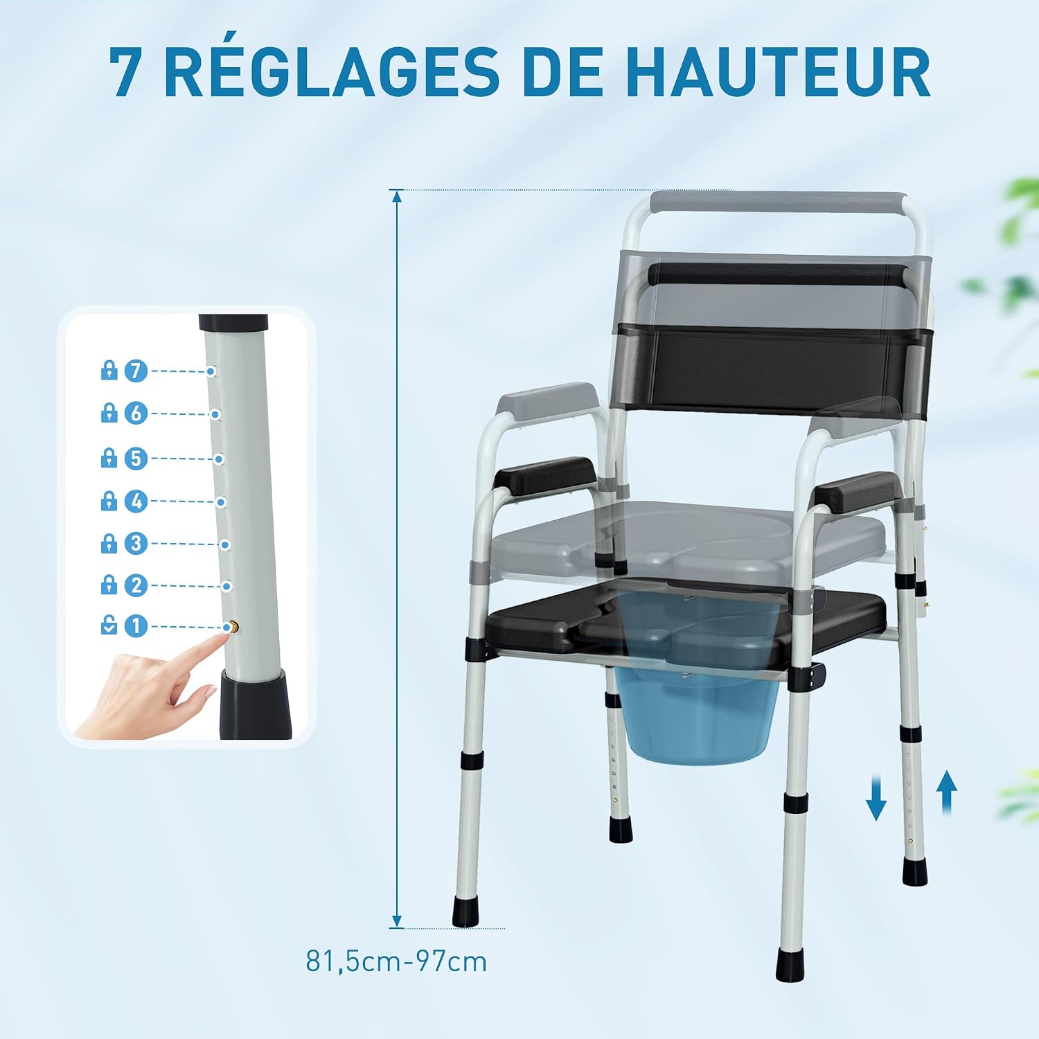 Thumbnail 4 de HOMCOM Chaise percée toilette pliable