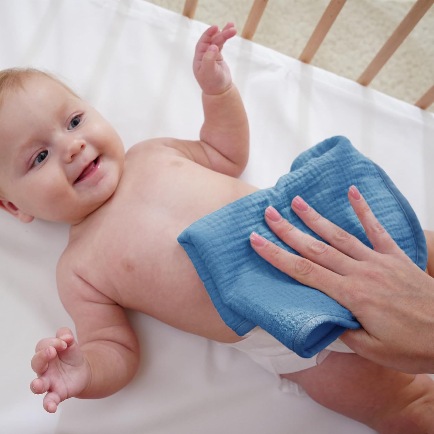 Thumbnail 5 de Baby Musselin Spucktücher 50x25 Blau