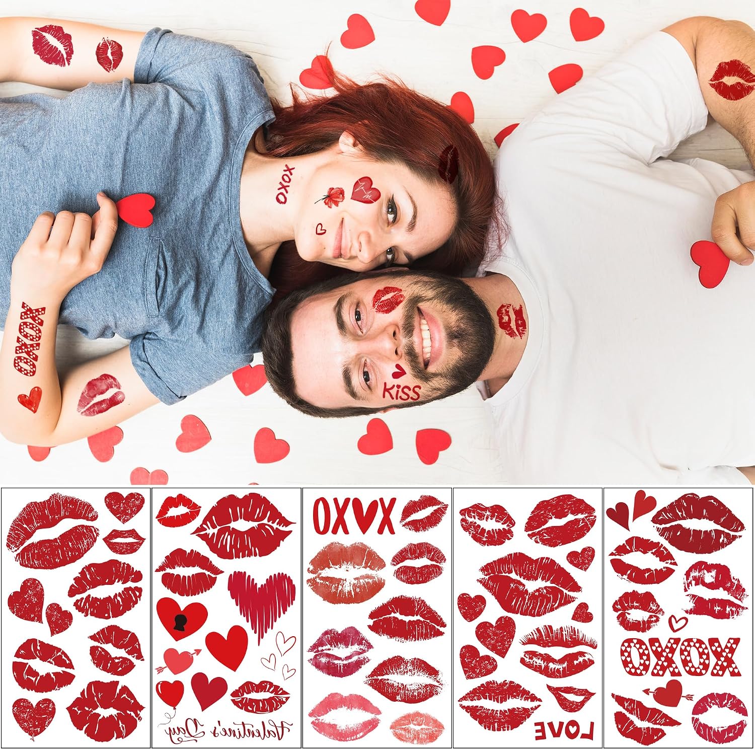 Thumbnail 4 de 120-Pack Cupid and Valentine Temporary Tattoos for Skin and Smooth Surfaces
