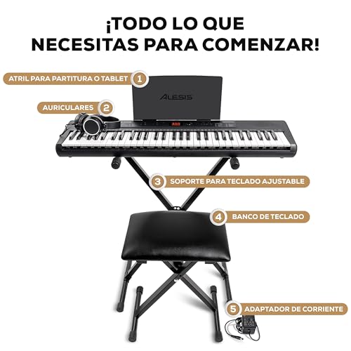 Detalle de Alesis Melody 61 MK4: Teclado de 61 teclas con accesorios para aprender piano