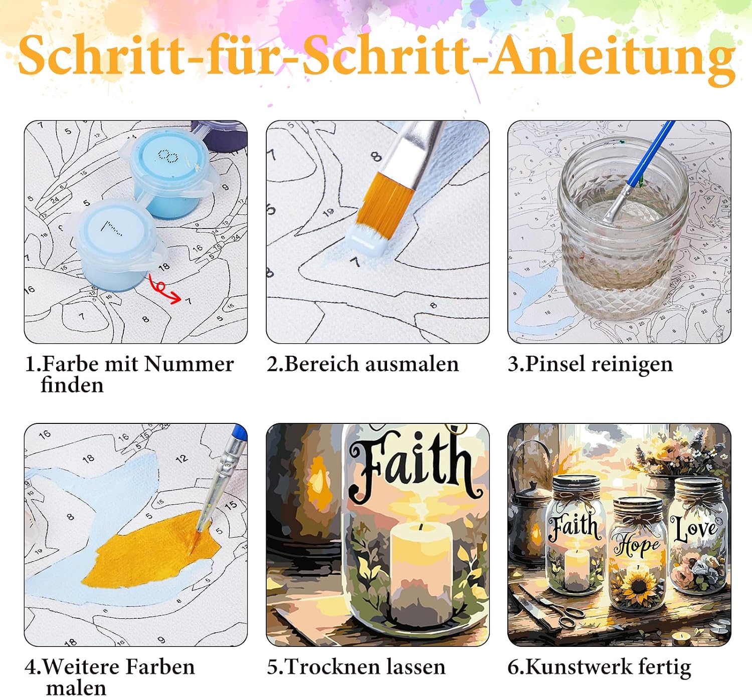 Thumbnail 3 de Malen nach Zahlen Erwachsene 40 x 40 cm