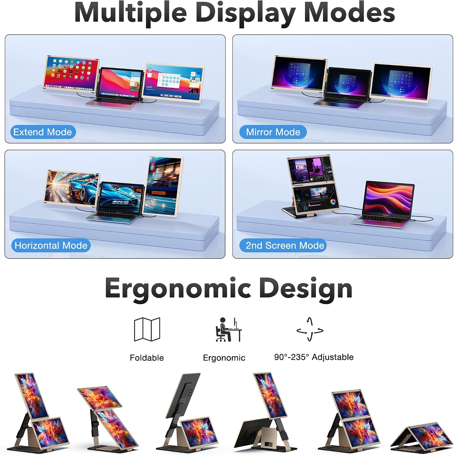 Thumbnail 5 de Kwumsy Monitor Portatile da 15.6" con triplo schermo: USB-C/HDMI, rotazione e versione estesa