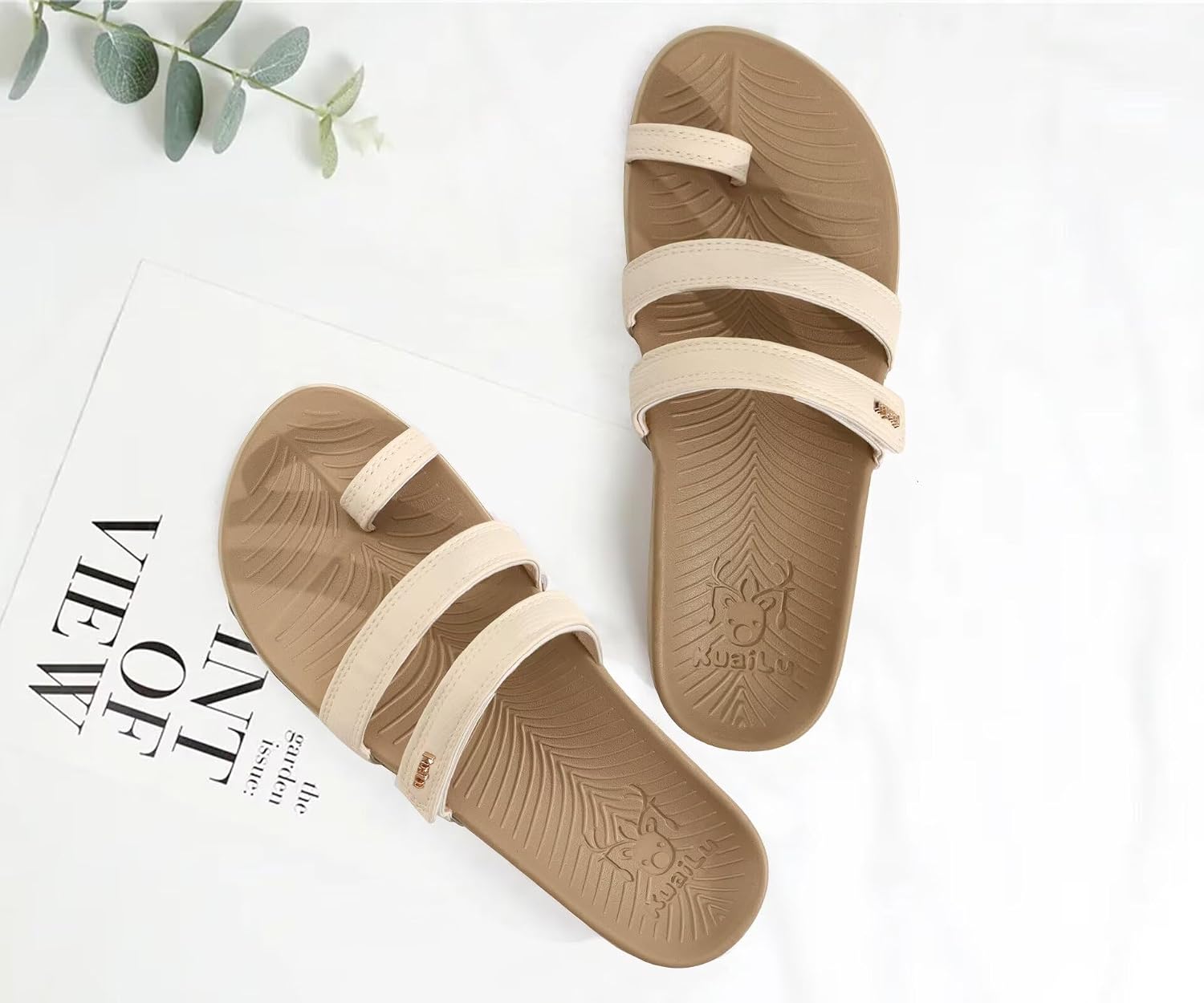 Thumbnail 6 de KuaiLu Women's Slides Sandals with Plantar Fasciitis Arch Support – Adjustable, Lightweight Orthotic Slip-On