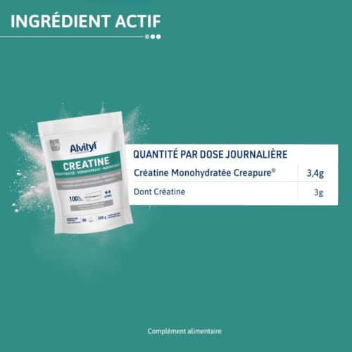 Thumbnail 7 de Alvityl Créatine Monohydratée Creapure 100% Pure – Poudre 300 g (88 portions)