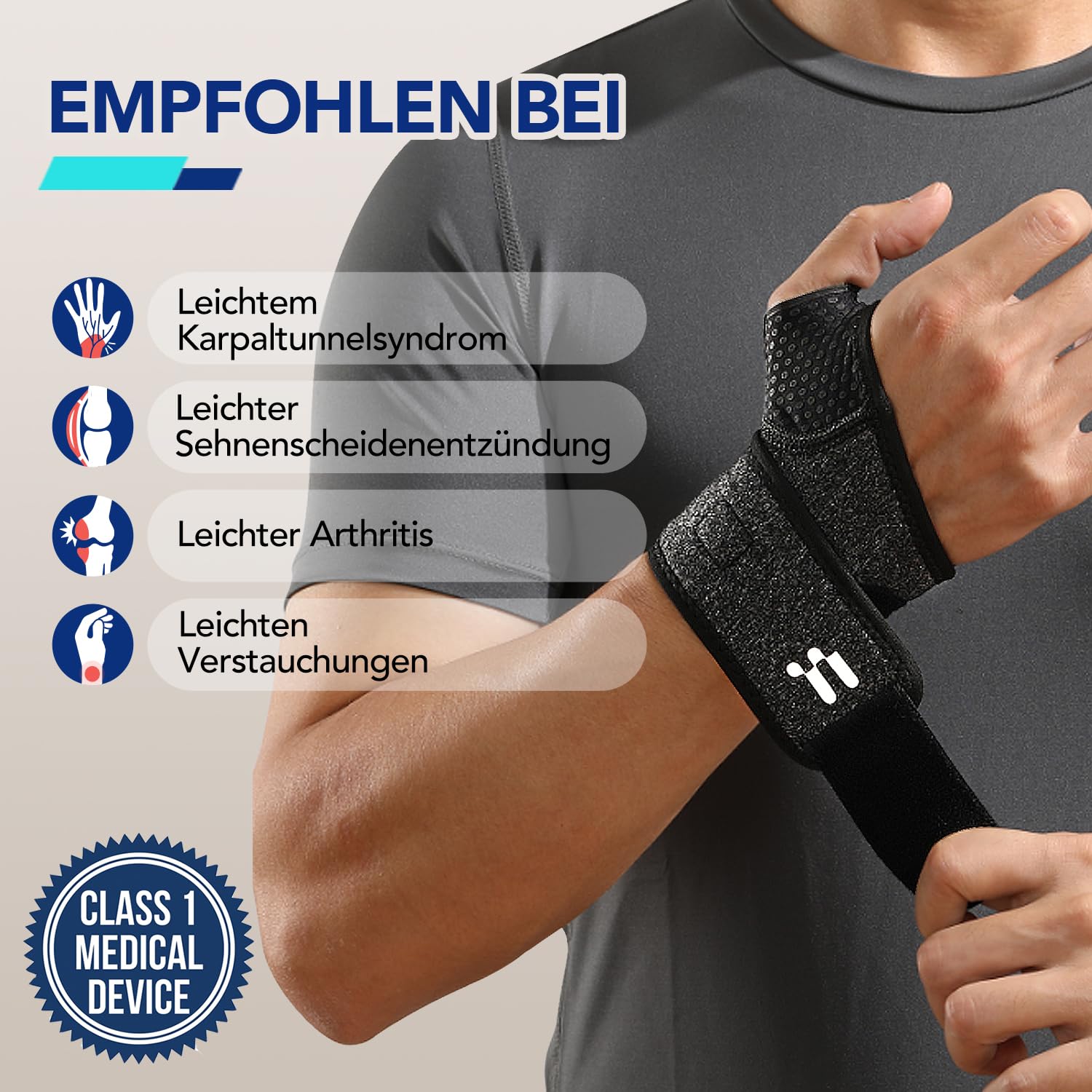 Thumbnail 1 de Fitomo Handgelenkbandage Rechts mit Weicher Daumenöffnung – Verstellbare Stütze für Alltag, Sport und Schlaf