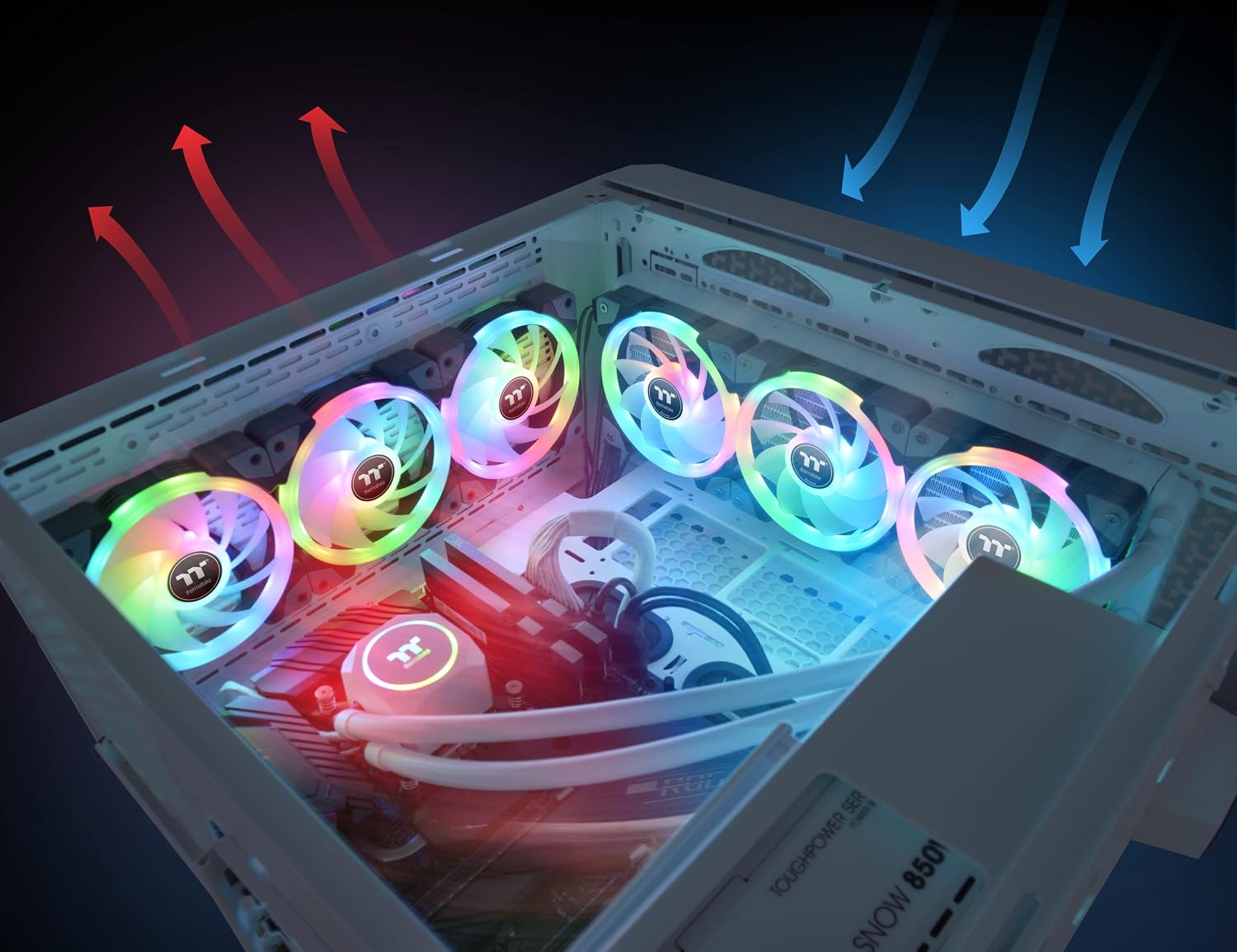 Thumbnail 6 de Thermaltake SWAFAN EX12 RGB – 3-pack chassifläktar med utbytbara fläktblad