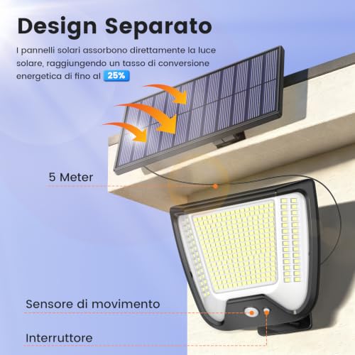 Thumbnail 2 de Luce Solare LED Esterno con Pannello Vanranger — Faro Solar con Sensore movimento
