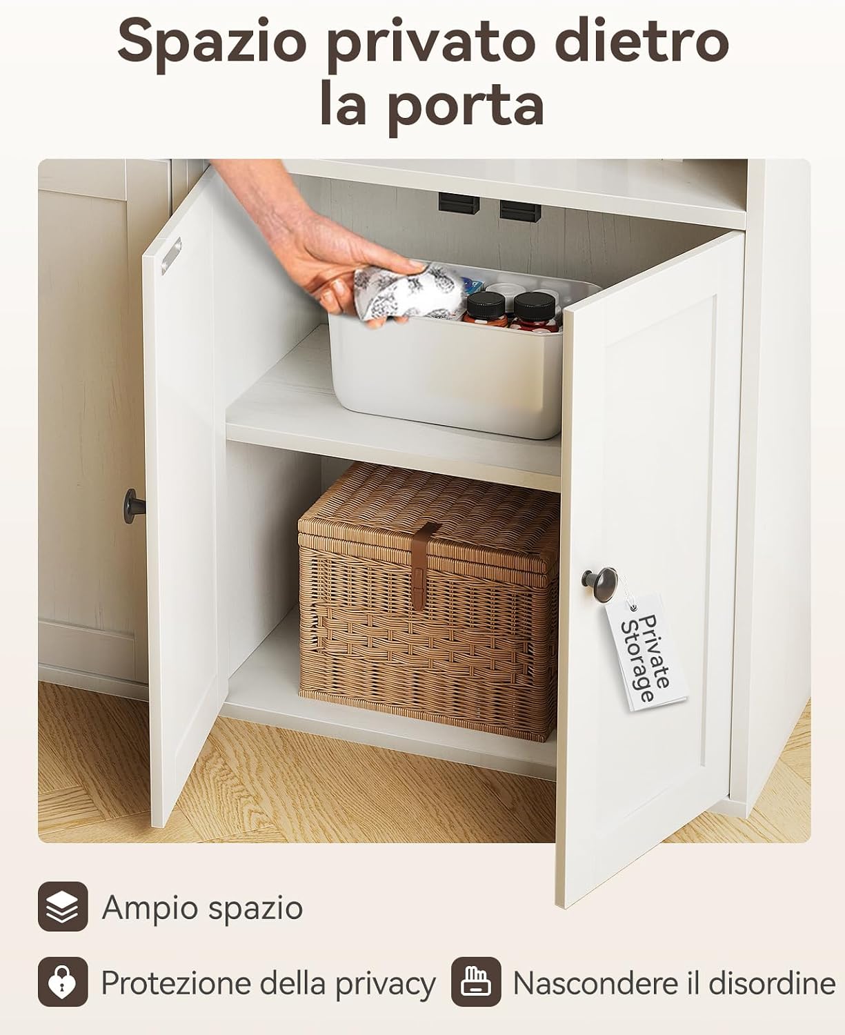 Detalle 2 de Coleshome libreria con ante 6 ripiani 48x24