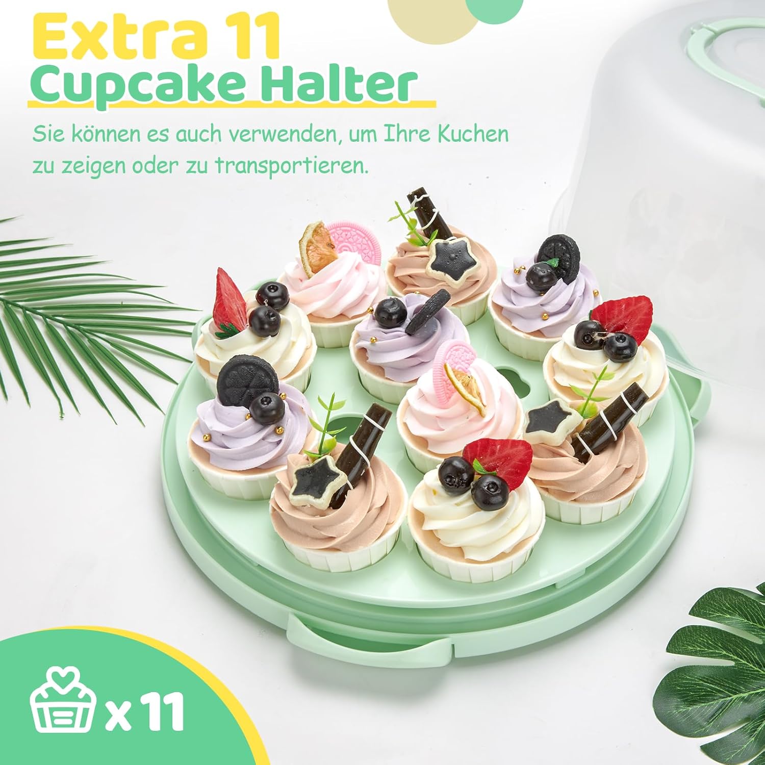 Thumbnail 2 de Ohuhu Kuchen Transportbox – Tortenbox mit Deckel, Tragegriff und 10-Zoll‑Kuchenplatz