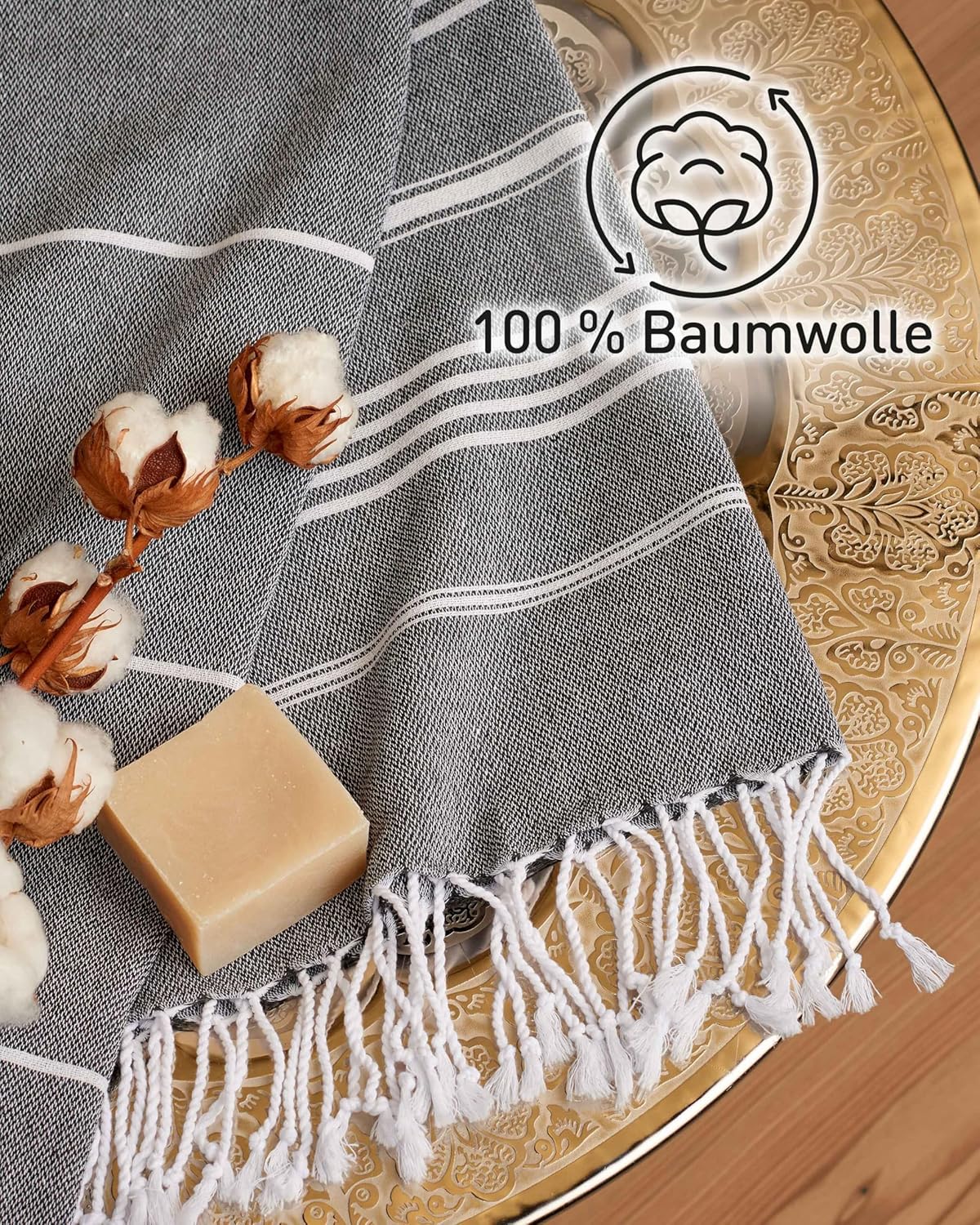 Thumbnail 4 de Hamamtuch 100x200 cm aus Baumwolle