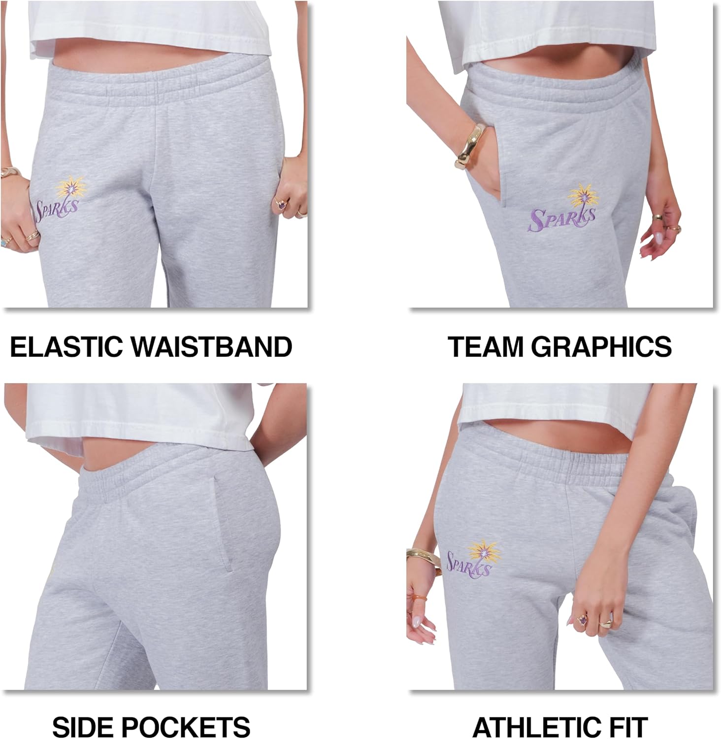 Thumbnail 3 de Ultra Game WNBA Womens Velvet Plush Jogger Sweatpants (Officially Licensed)