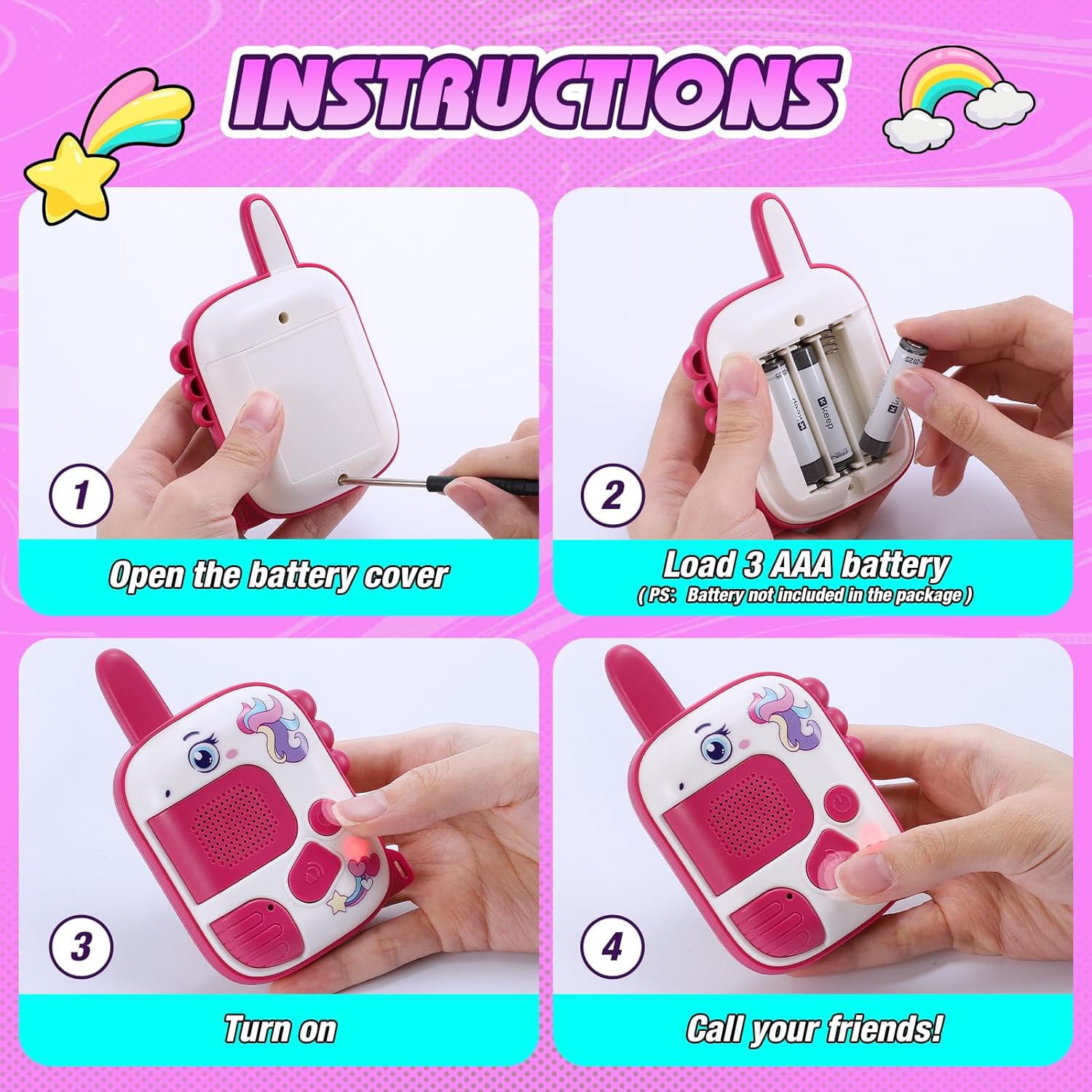 Thumbnail 3 de Wootoyz Walkie Talkie Einhorn – Für Mädchen von 3 bis 8 Jahren