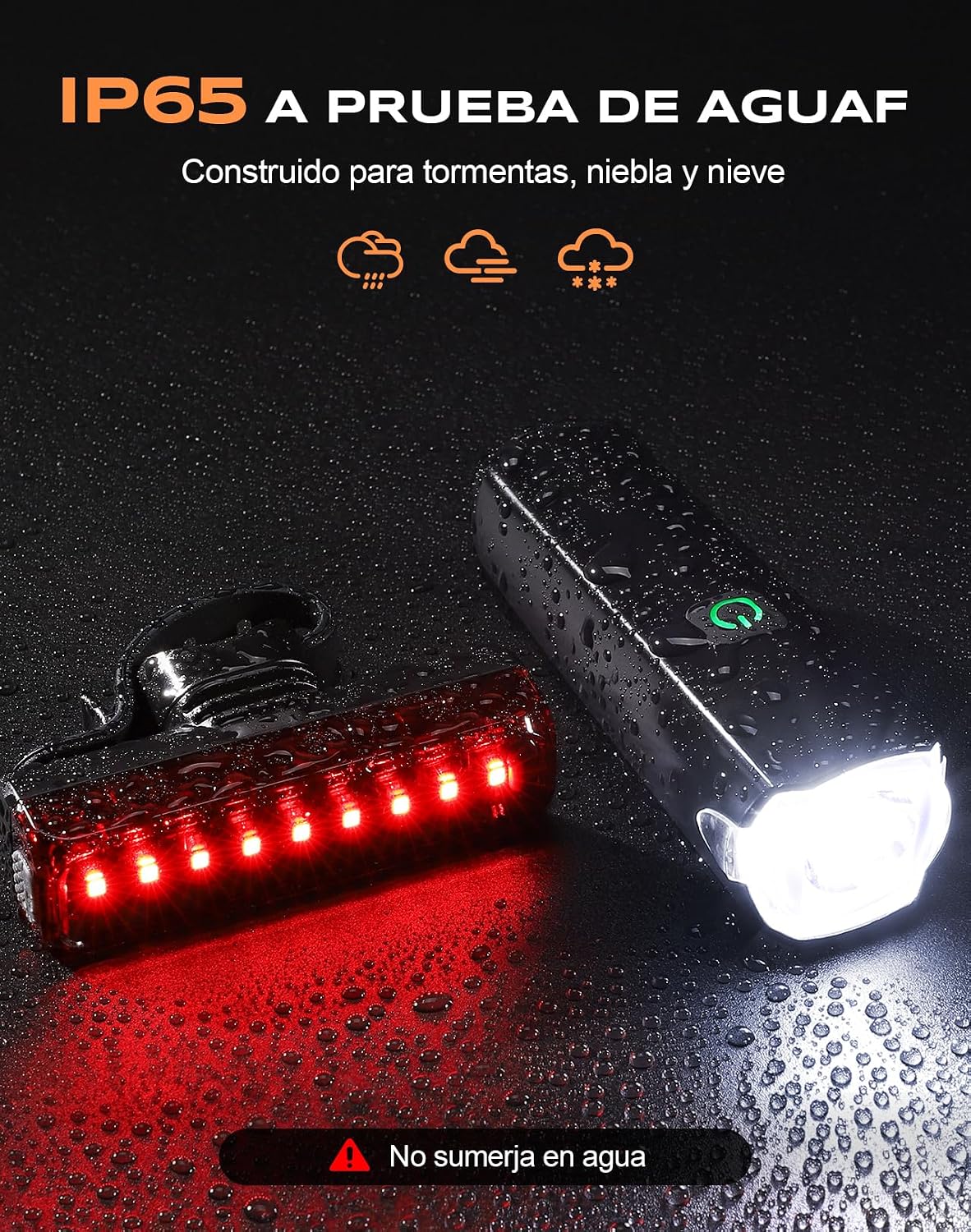 Thumbnail 4 de CIRYCASE 1200 Lúmenes: Luz delantera y trasera para bici con haz ancho y 3+5 modos
