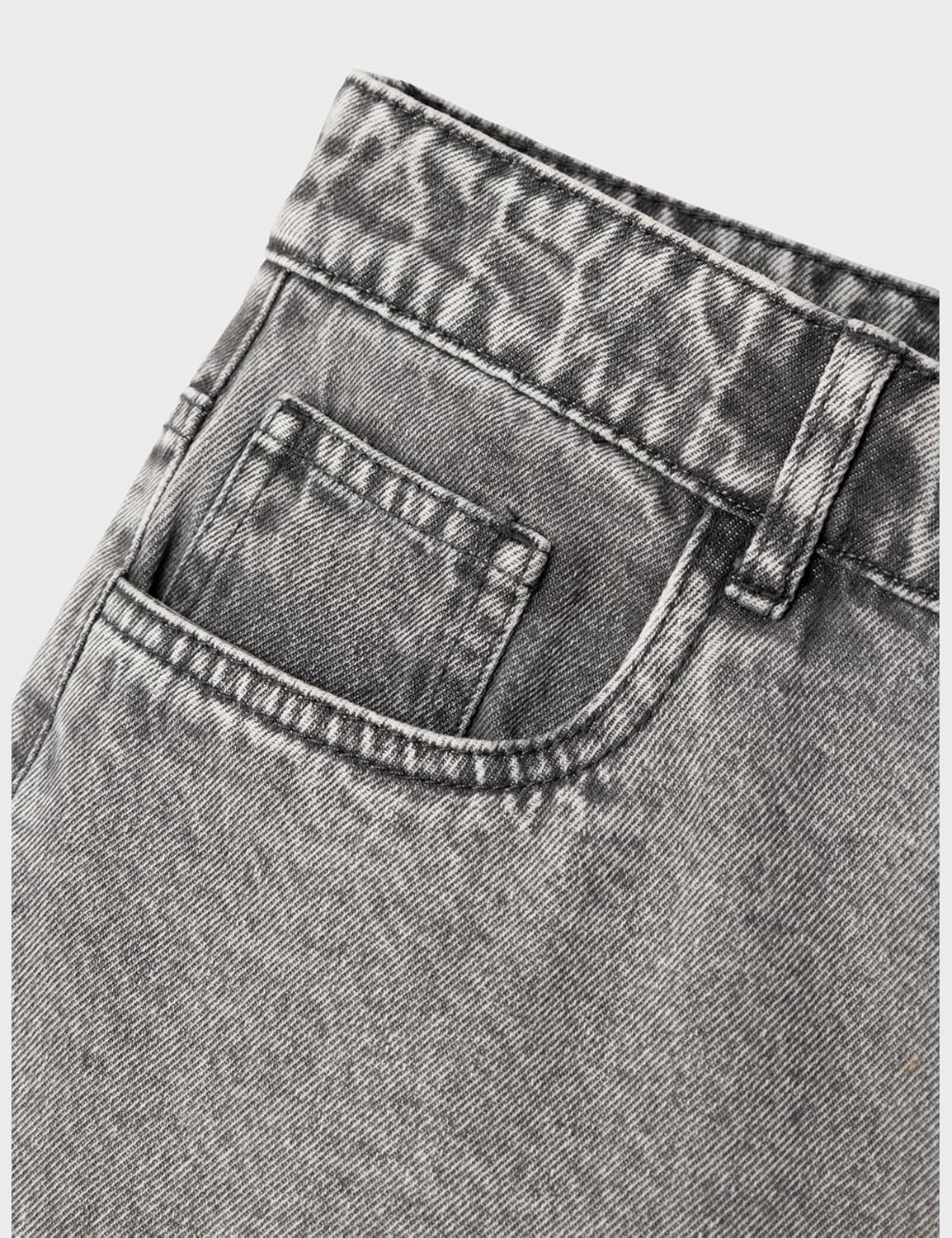 Detalle de NAME IT Nlfkizza DNM Hw Mom Pant Noos Jeans Fille — Jean taille haute avec taille ajustable et poches