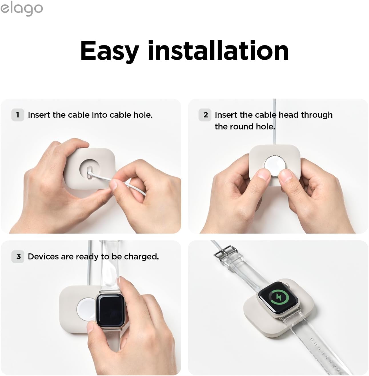 Thumbnail 6 de elago Magnetic Charger Pad (Dark Grey) for Apple Watch & Galaxy Watch – compatible bases, charging cable not included