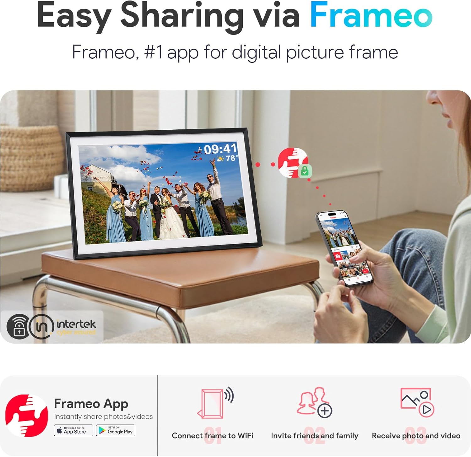 Thumbnail 1 de SKYRHYME Skyrhyme 15.6'' WiFi Digital Picture Frame with 1920x1080 IPS Touch Screen and 32GB