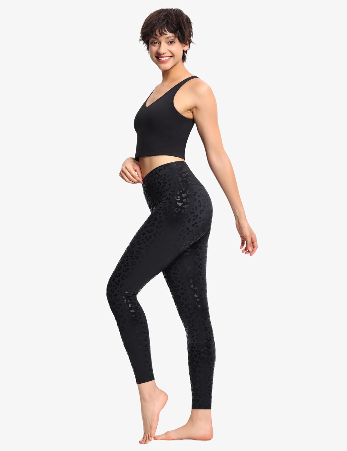 Thumbnail 3 de THE GYM PEOPLE High Waist Sports Leggings with 4-Way Stretch and Hidden Pockets