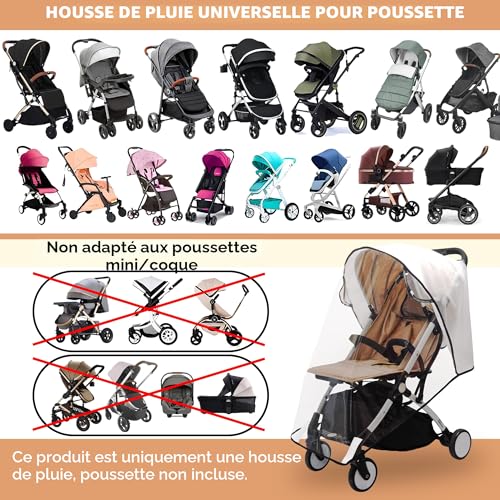 Thumbnail 7 de Bemece Habillage Pluie Universelle pour Poussette — Contre Pluie et Vent