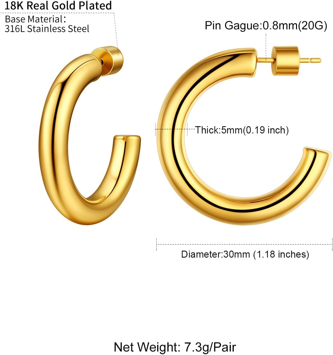Detalle de ChainsHouse Boucle d Oreille Creole 60 mm