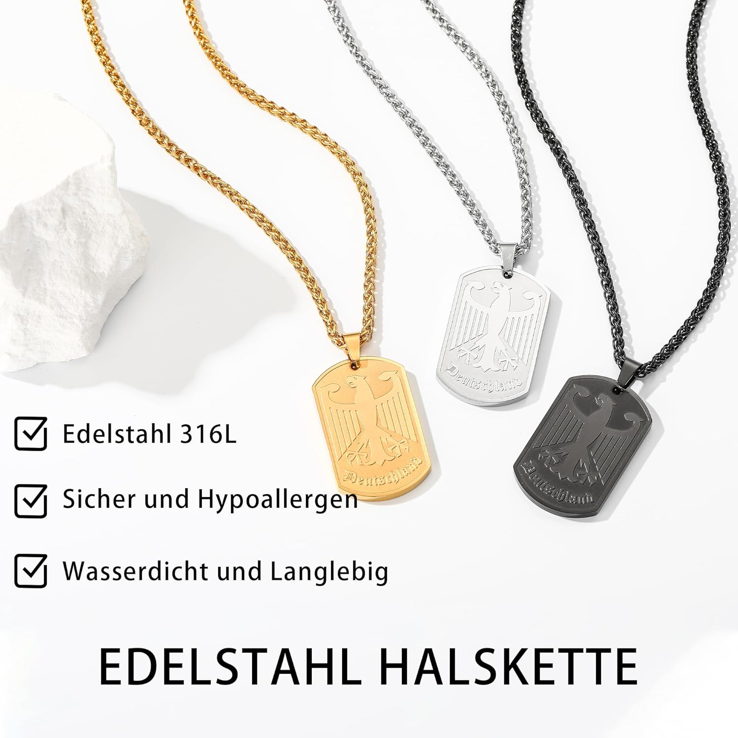 Thumbnail 3 de Halora Deutschland Kette Adler Herren 60 cm