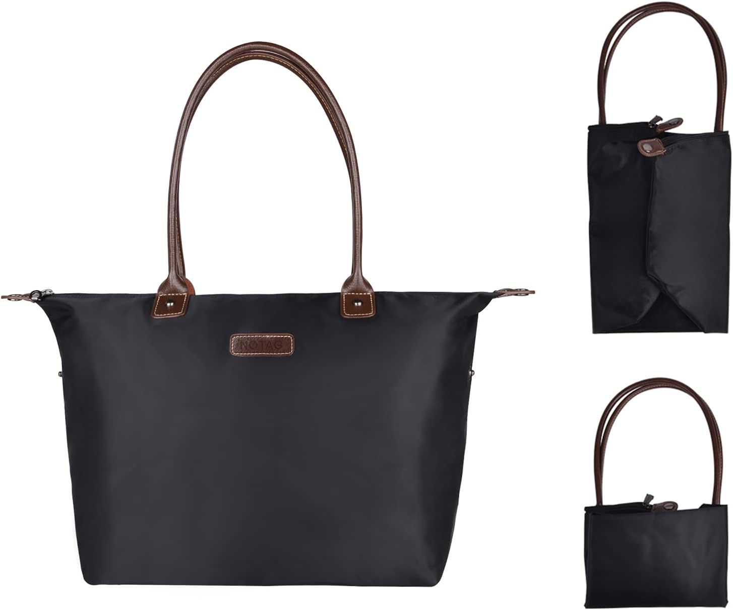 Detalle 2 de NOTAG Foldable Tote Bag for Women – Waterproof Nylon Travel & Everyday Handbag