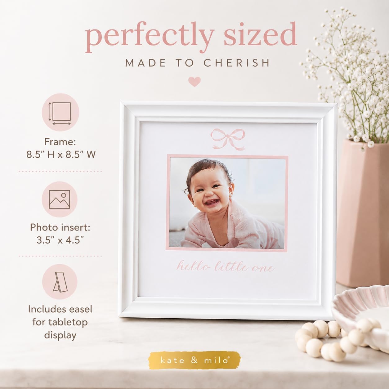 Detalle 2 de Kate & Milo Baby Photo Frame, 3.5” x 4.5” Photo