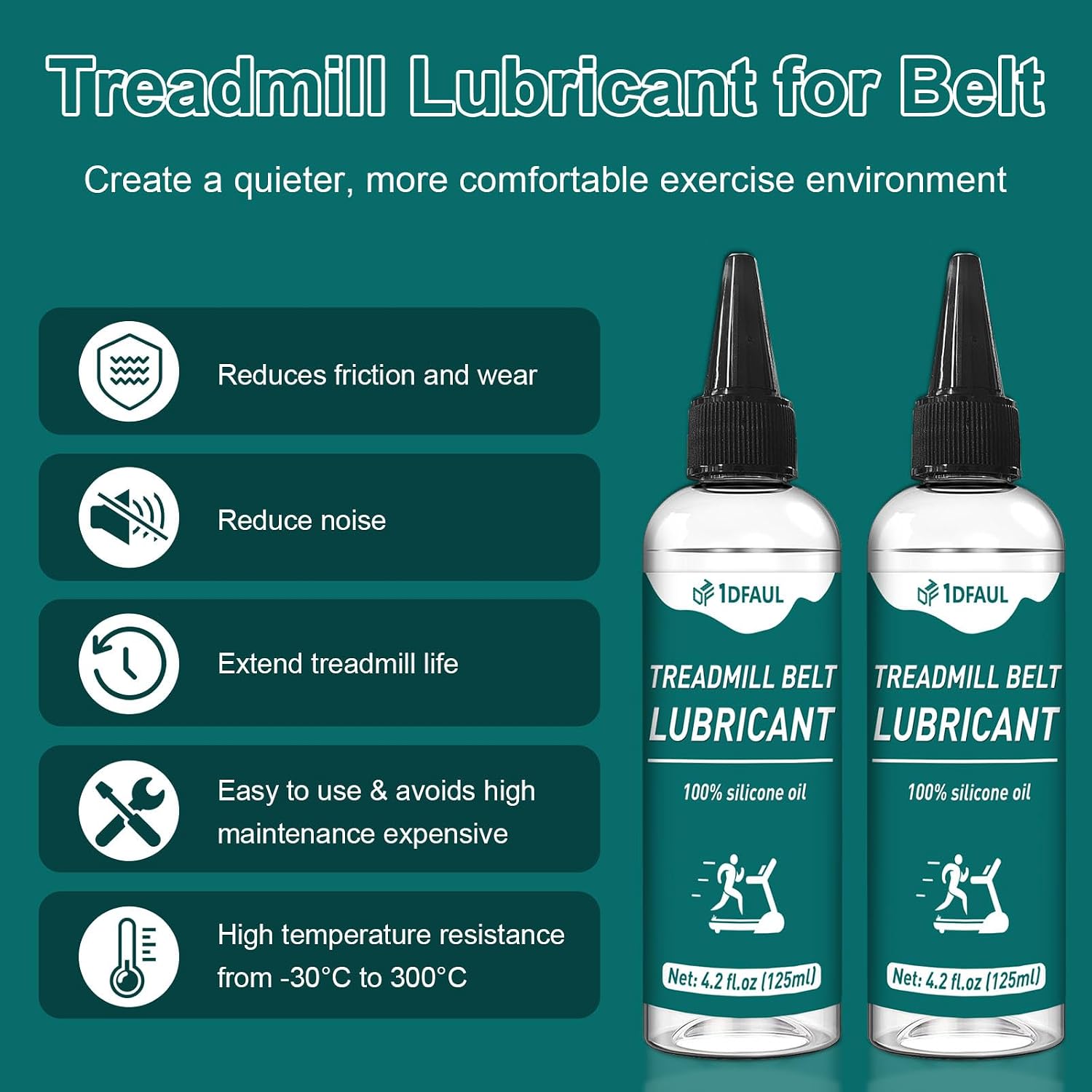 Detalle de 1DFAUL 250 ml Silicone Treadmill Belt Lubricant with Extension Tube