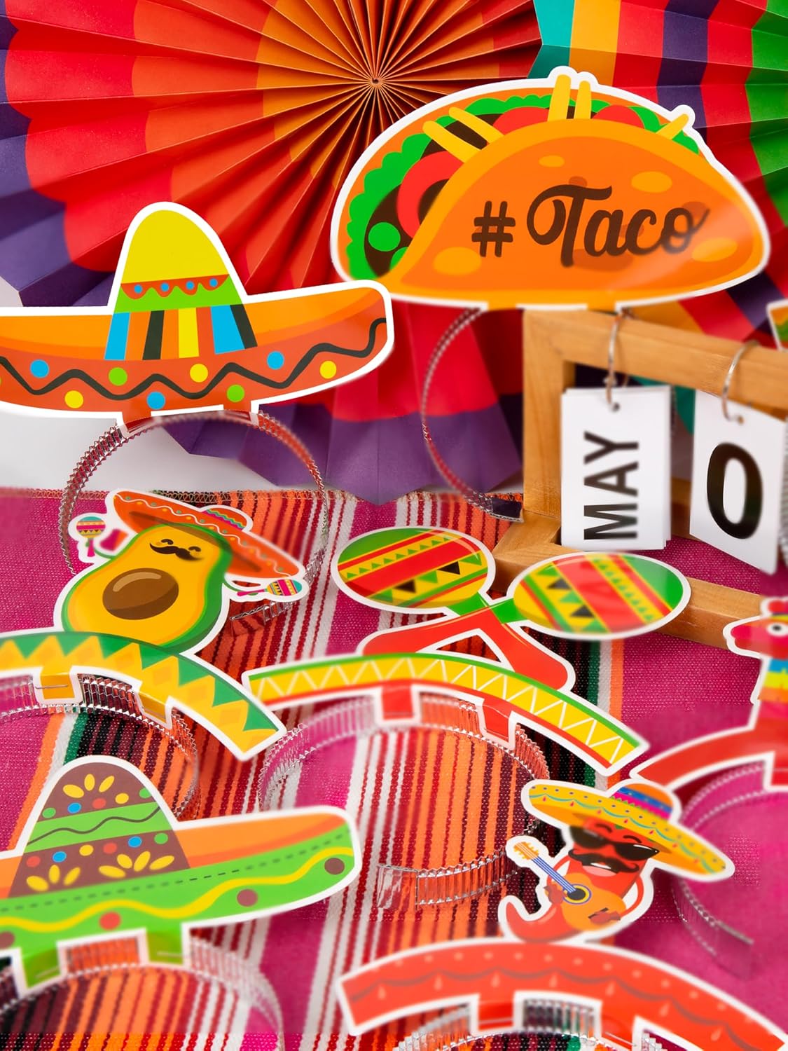 Thumbnail 2 de Melisheer Cinco de Mayo Decorations Sombrero Party Hat Headbands (12 Pack)