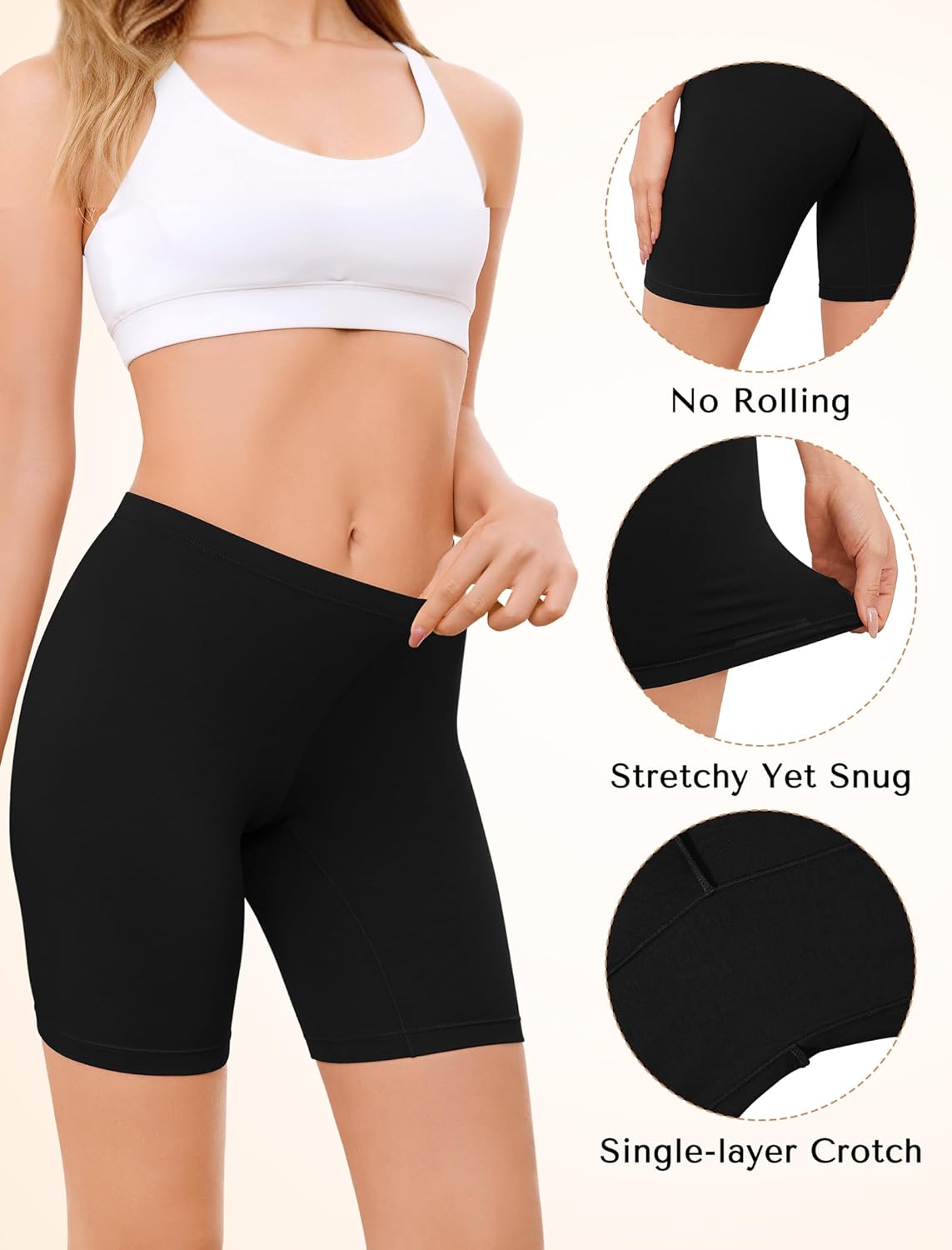 Thumbnail 4 de VOENXE Cycliste femme en coton anti-frottements (lot de 4) shorty sous jupe/robe