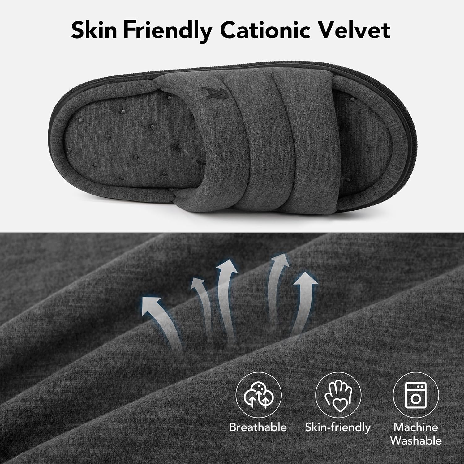 Detalle 1 de VeraCosy Men’s Open-Toe Slide Slippers with Memory Foam