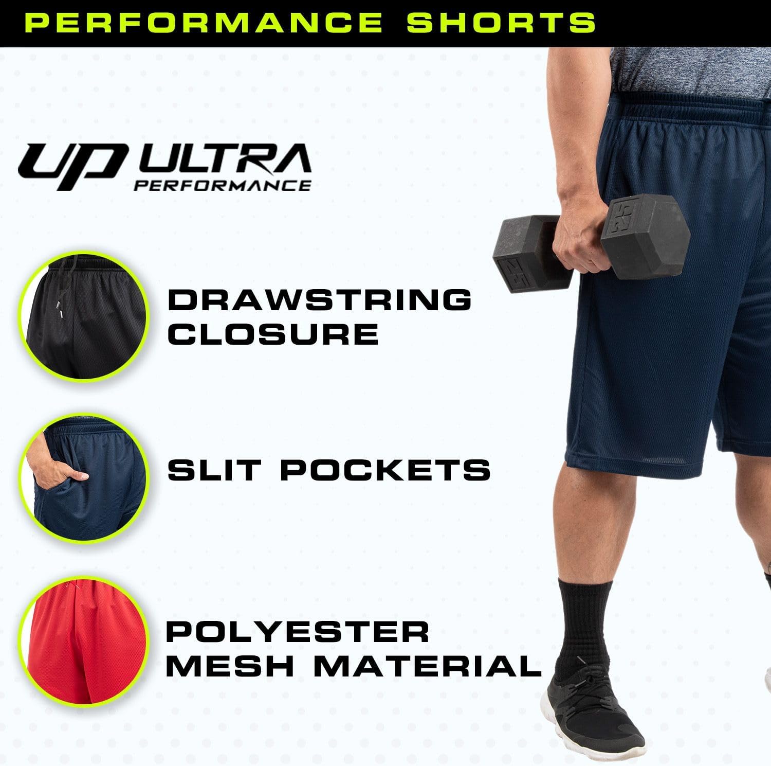 Thumbnail 4 de Ultra Performance 5-Pack Men’s Athletic Gym Shorts (SM–5X)