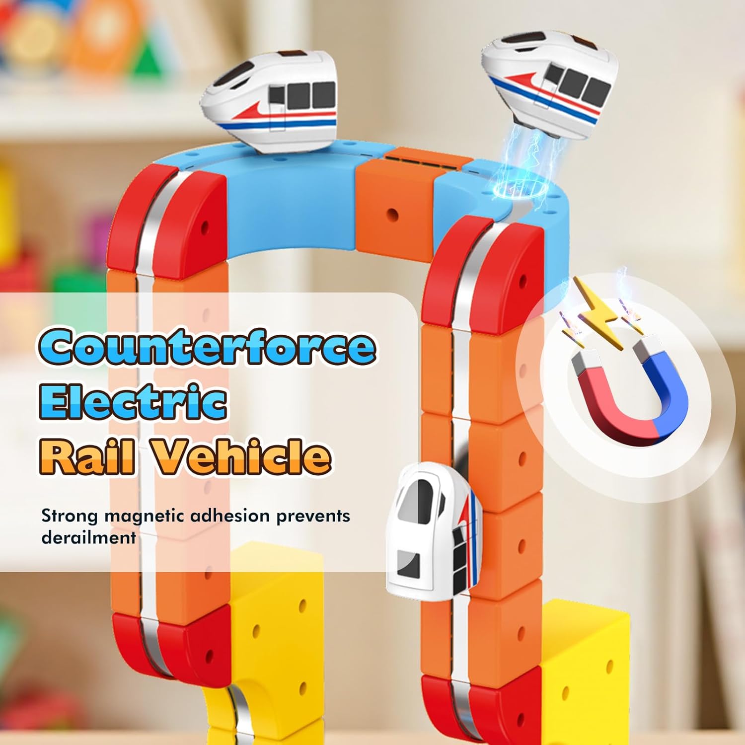 Thumbnail 5 de 150 Pezzi DIY Cube Track: Pista Magnetica e Treno Elettrico per Bambini 3–8 anni
