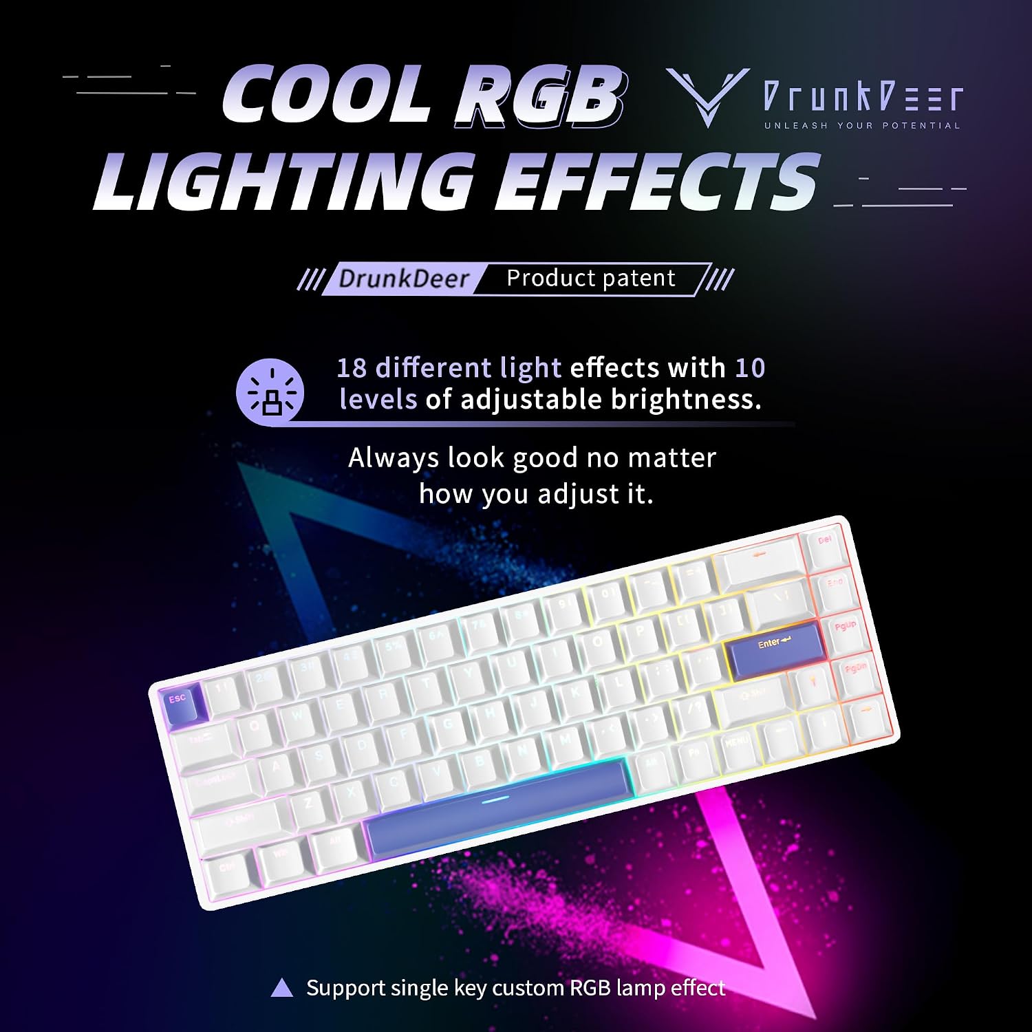 Detalle de DrunkDeer G65 Rapid Trigger Tastatur 65% RGB ⌨