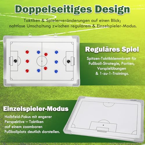 Thumbnail 1 de Magnetisch Fußball Taktiktafel – Doppeltes Strategietafel-Set mit Magnetetiketten (45 × 30 cm)
